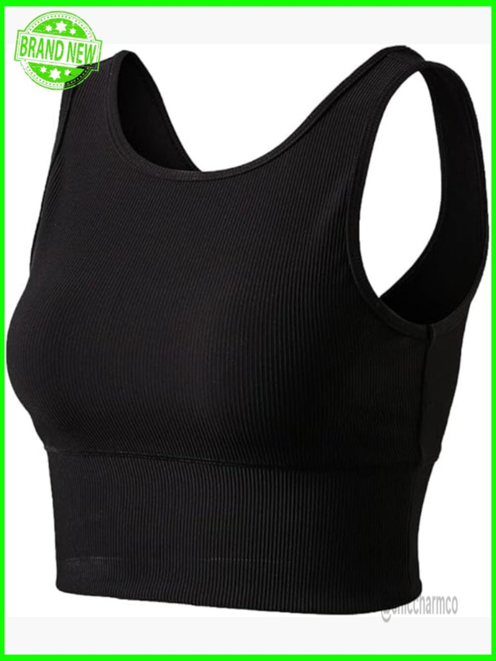 Reversible Ribbed Crop Tank Top for Yoga Fitness Workouts Sleeveless Activewear